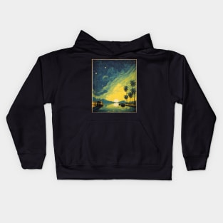 Manaus Amazonas Brazil Starry Night Vintage Tourism Travel Poster Art Kids Hoodie